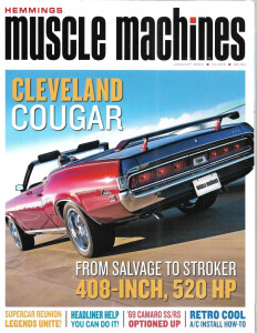 HEMMINGS MUSCLE MACHINES 2023 JAN - 69 CAMARO SS/RS, AC INST, CLEVE COUGAR XR7